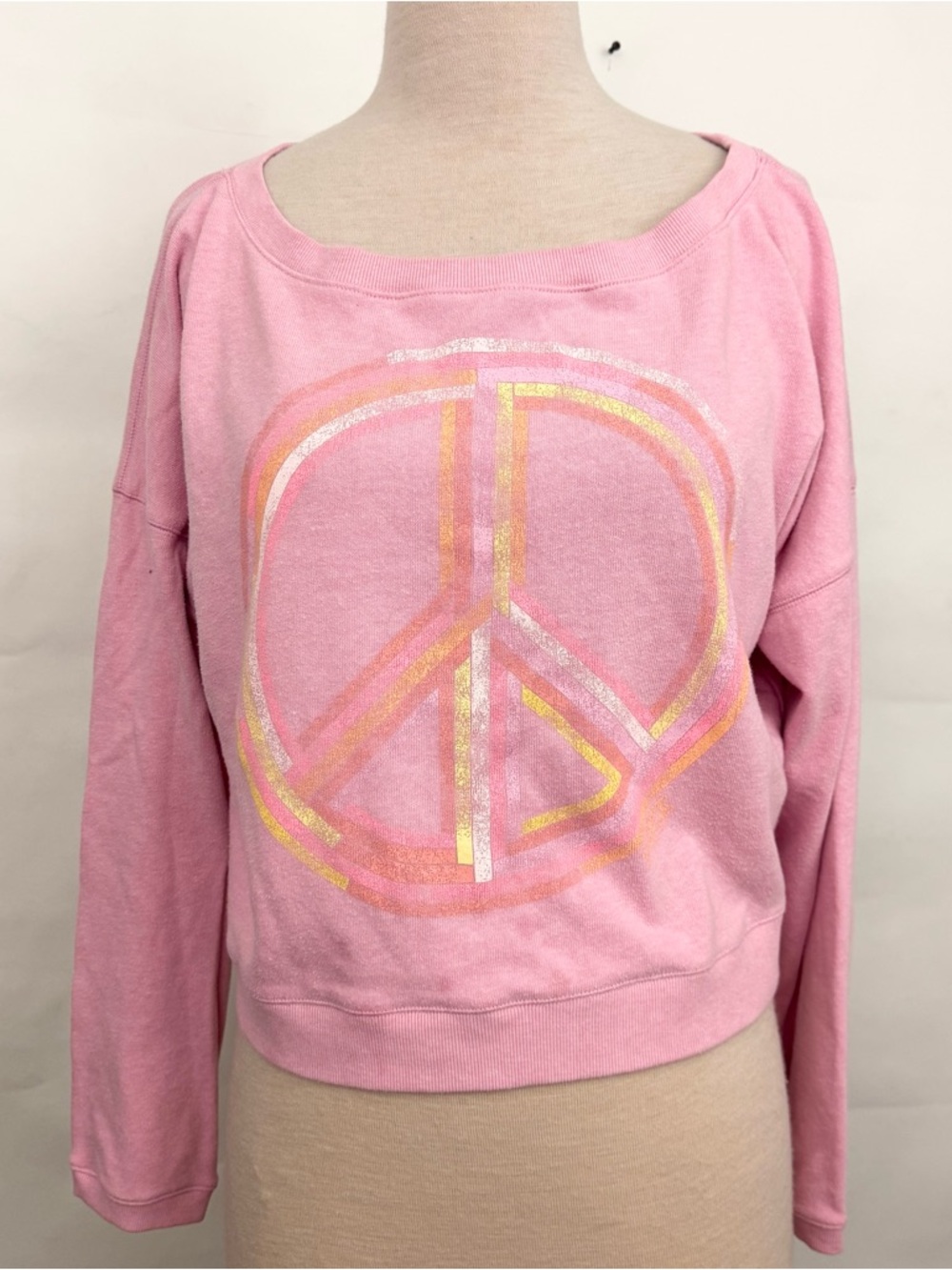 Victoria’s Secret PINK old school vintage peace sign sweatshirt sweater small